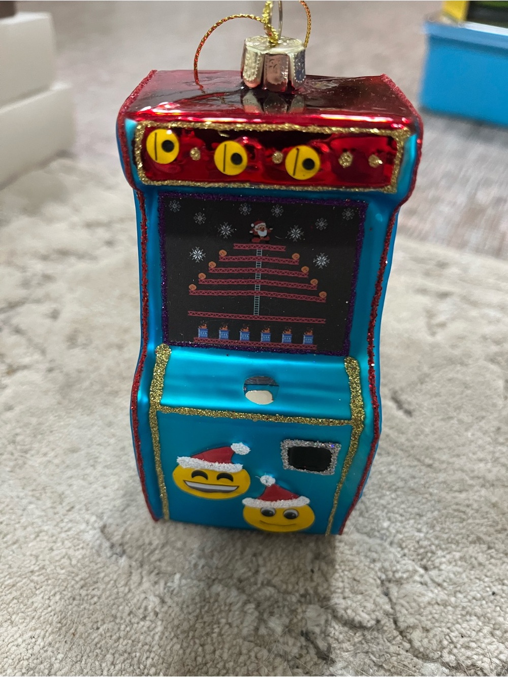 Kids Arcade Game Ornament - Blue and Red Holiday Toy Decoration